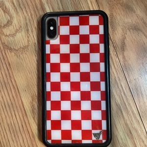 Red checkered Iphone case